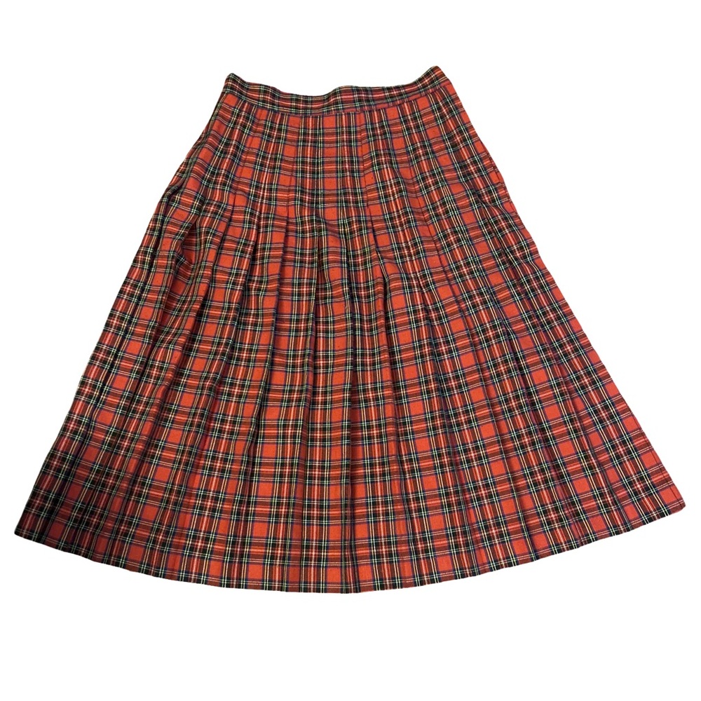 Vintage Plaid Red and Black Women's Skirt